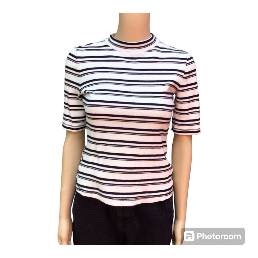 Maeve From Anthropology Mock Neck RibbedBlouse Top